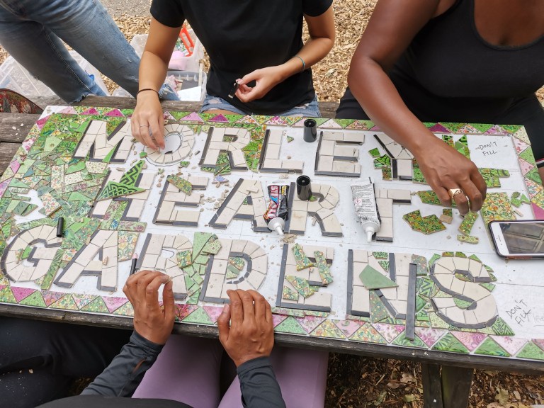 A mural of the Morley Heart Gardens